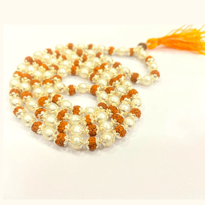 Rudraksha Pearl Mala In Silver (108+1 beads) - Himalaya Rudraksha Anusandhan Kendra