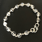 Sphatik(quartz) Bracelet In Silver - diamond cutting - Himalaya Rudraksha Anusandhan Kendra