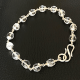 Sphatik(quartz) Bracelet In Silver - diamond cutting - Himalaya Rudraksha Anusandhan Kendra