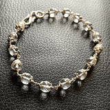 Sphatik(quartz) Bracelet In Silver - diamond cutting - Himalaya Rudraksha Anusandhan Kendra