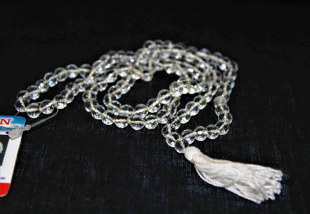 Sphatik(quartz) Mala - diamond cut - Himalaya Rudraksha Anusandhan Kendra
