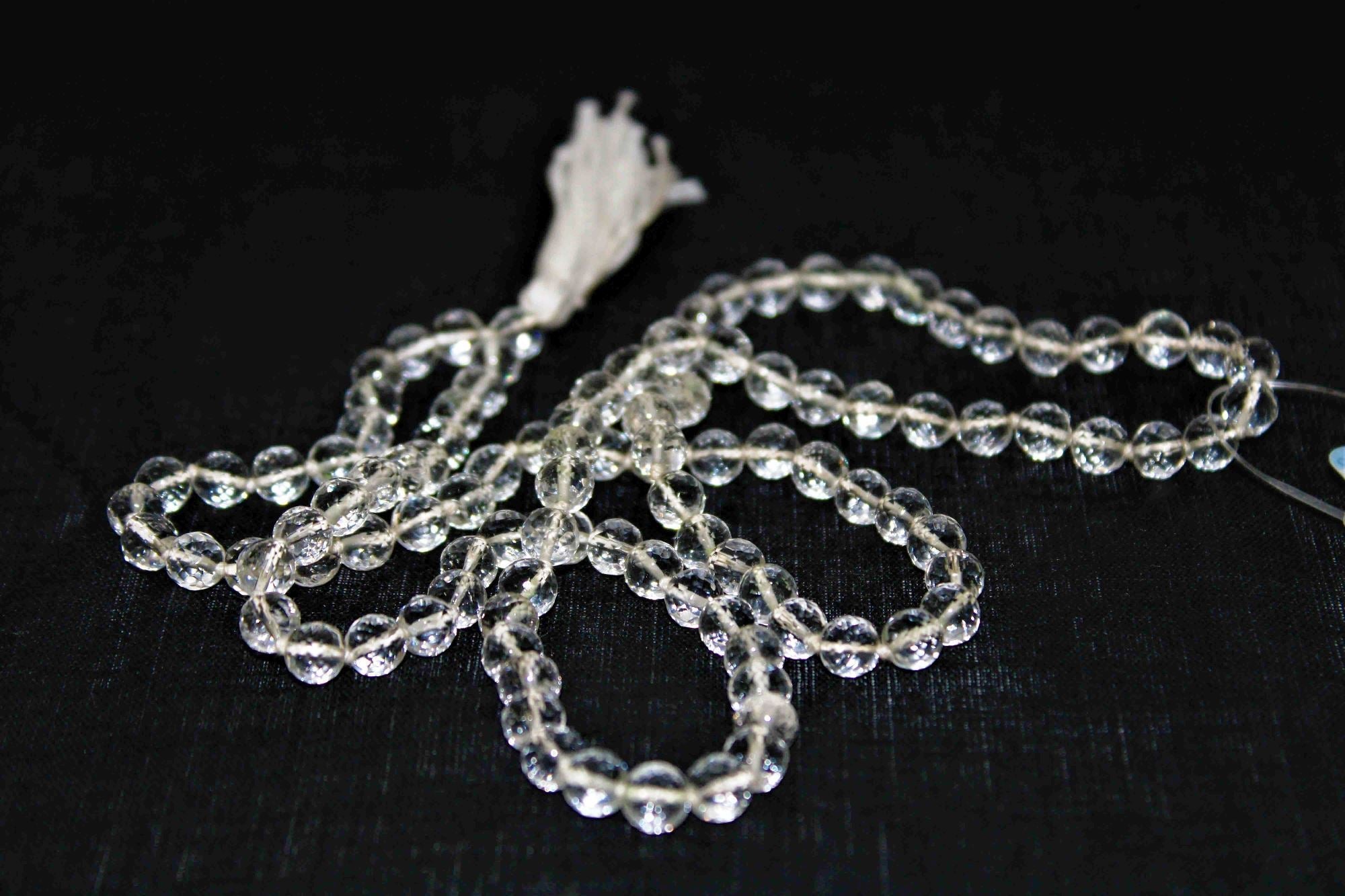 Sphatik(quartz) Mala - diamond cut - Himalaya Rudraksha Anusandhan Kendra