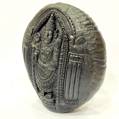 Tirupati Balaji Carved Shaligram (945 gms) - Himalaya Rudraksha Anusandhan Kendra