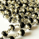 Tulsi Mala with Silver capping - Black - Himalaya Rudraksha Anusandhan Kendra