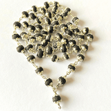 Tulsi Mala with Silver capping - Black - Himalaya Rudraksha Anusandhan Kendra