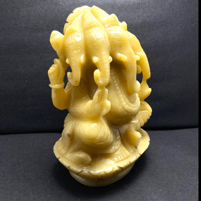 Yellow Agate Panchmukhi Ganesha - Himalaya Rudraksha Anusandhan Kendra