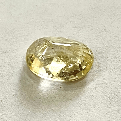 Yellow Sapphire (Pukhraj - 4.80 cts) - Ceylonese - Himalaya Rudraksha Anusandhan Kendra