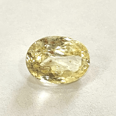 Yellow Sapphire (Pukhraj - 4.80 cts) - Ceylonese - Himalaya Rudraksha Anusandhan Kendra