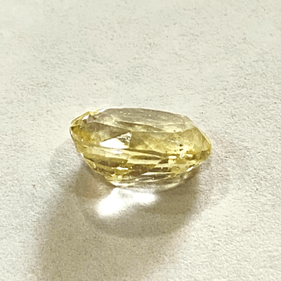Yellow Sapphire (Pukhraj - 4.80 cts) - Ceylonese - Himalaya Rudraksha Anusandhan Kendra