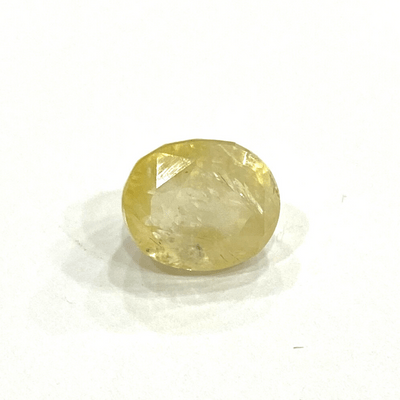 Yellow Sapphire (Pukhraj - 6.95 cts) - Ceylonese - Himalaya Rudraksha Anusandhan Kendra