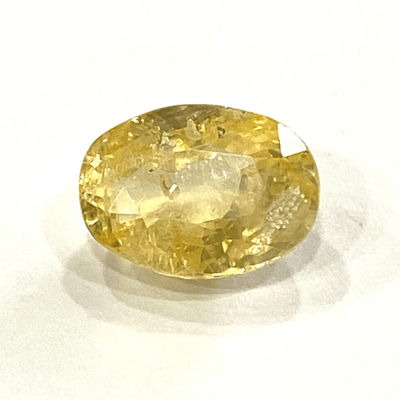 Yellow Sapphire (Pukhraj - 7.40 cts) - Ceylonese - Himalaya Rudraksha Anusandhan Kendra