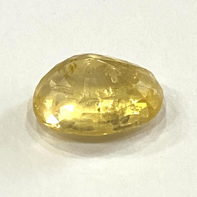 Yellow Sapphire (Pukhraj - 7.40 cts) - Ceylonese - Himalaya Rudraksha Anusandhan Kendra