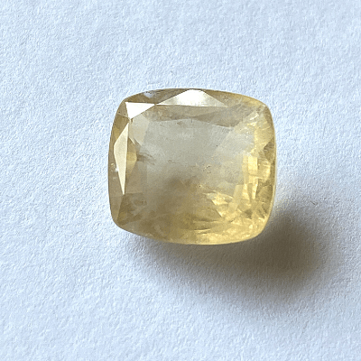 Yellow Sapphire (Pukhraj - 9.75 cts) - Ceylonese - Himalaya Rudraksha Anusandhan Kendra