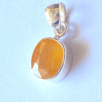 Yellow Sapphire Silver Pendant - Himalaya Rudraksha Anusandhan Kendra