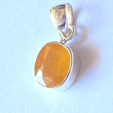 Yellow Sapphire Silver Pendant - Himalaya Rudraksha Anusandhan Kendra