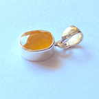 Yellow Sapphire Silver Pendant - Himalaya Rudraksha Anusandhan Kendra